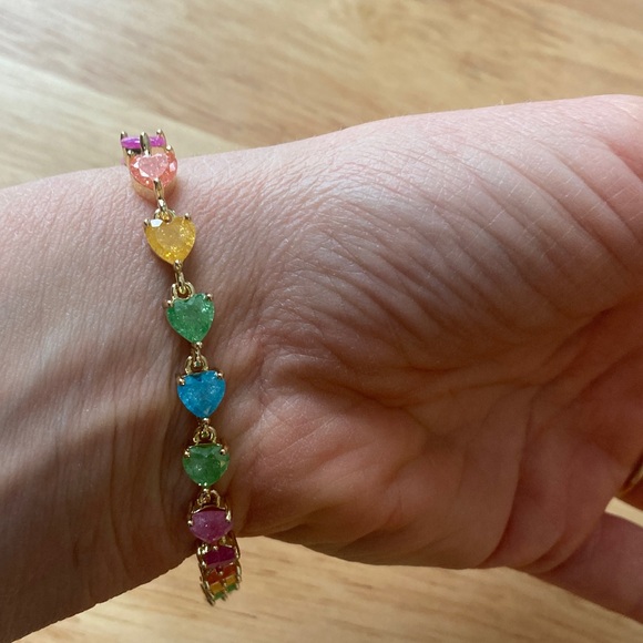 Pretty Bird Multicolor Heart Gem Bracelet - Picture 5 of 11